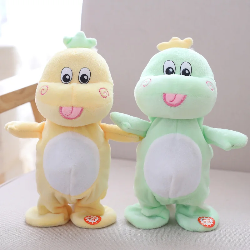 Baby soothing doll singing and dancing,walking and learning to talk smiling electric cute little dinosaur plush toy