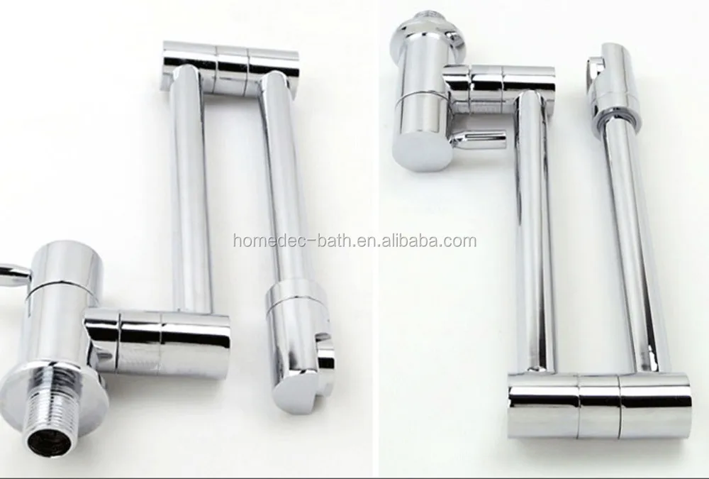 Single Cold Faucet Wall Kitchen Faucet Folding Retractable Rotary Stretch Vegetables Basin Sink Faucet