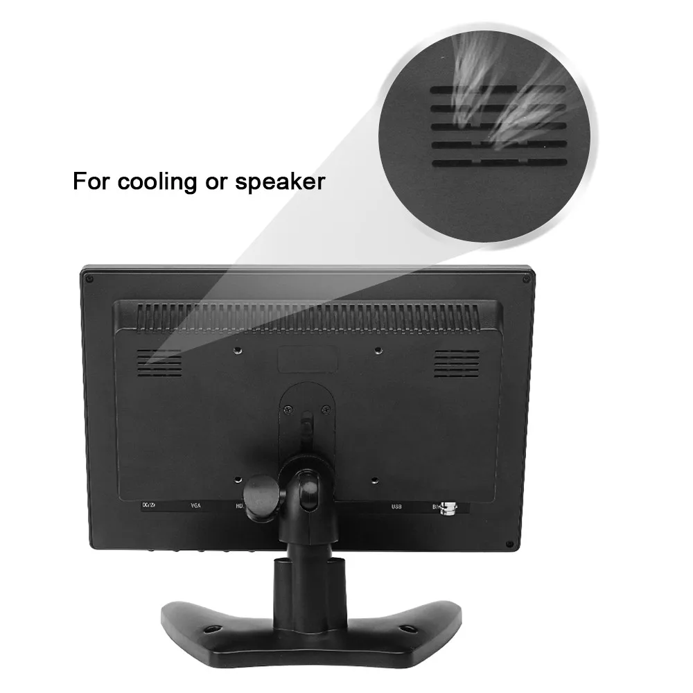 Монитор системы видеонаблюдения 1280x800, ЖК-дисплей TFT 10,1 дюйма с HD BNC VGA USB входом