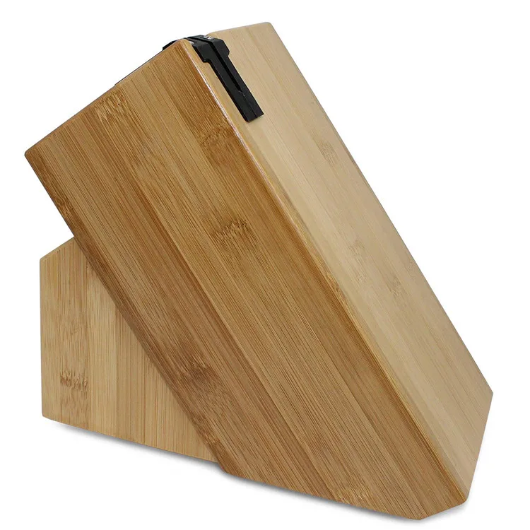 2 Tier Universal With Knife Sharpener Wooden Knife Block