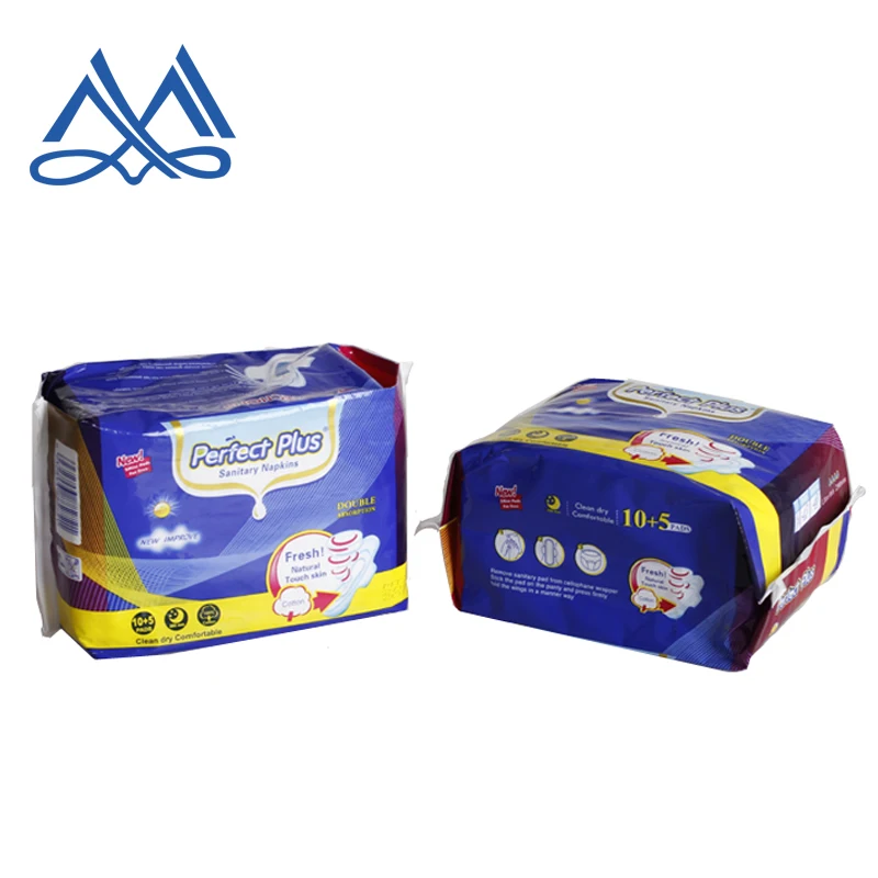 Winged Sanitary Napkins with soft cotton surface disposable sanitary pads for women period sanitary napkin