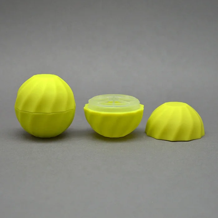 7g colorful plastic lip balm container ball shaped lip balm box lip protector tube