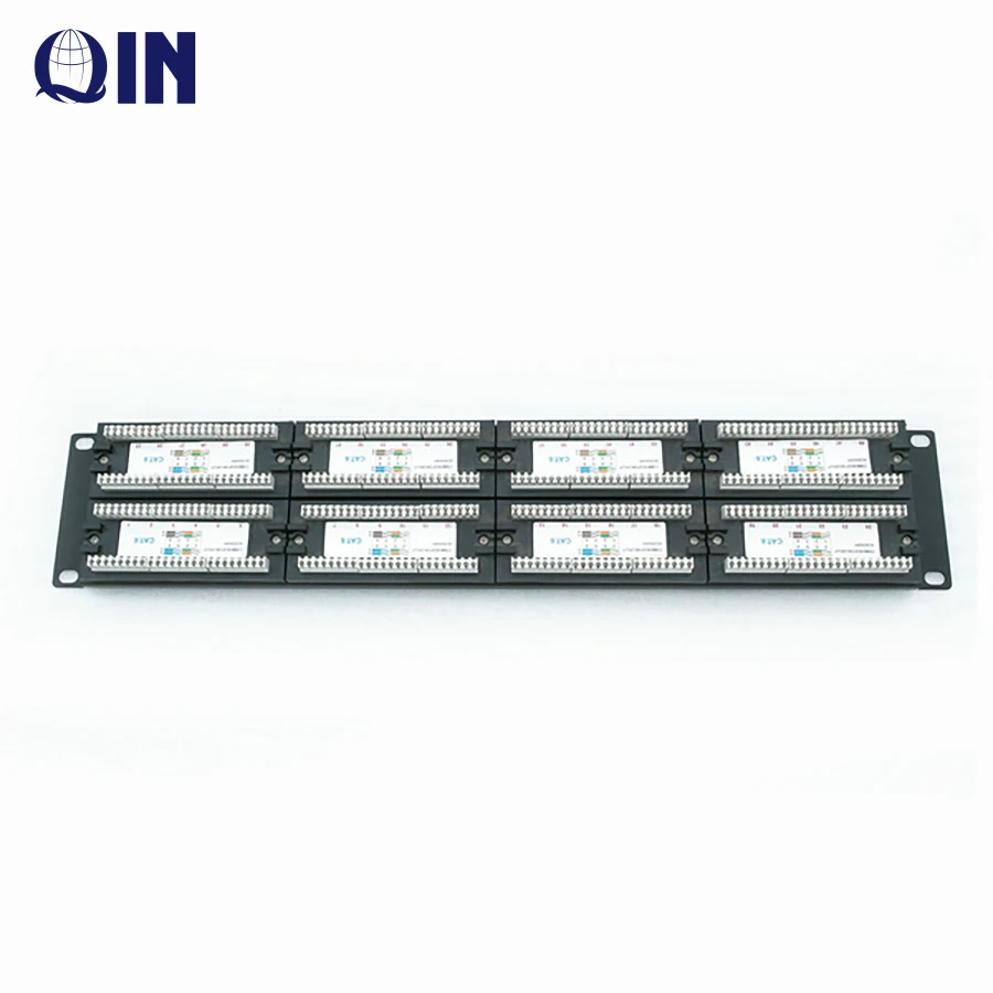 Qin best seller 19 inch rack mount 2U 48 ports UTP Cat5e Patch Panel