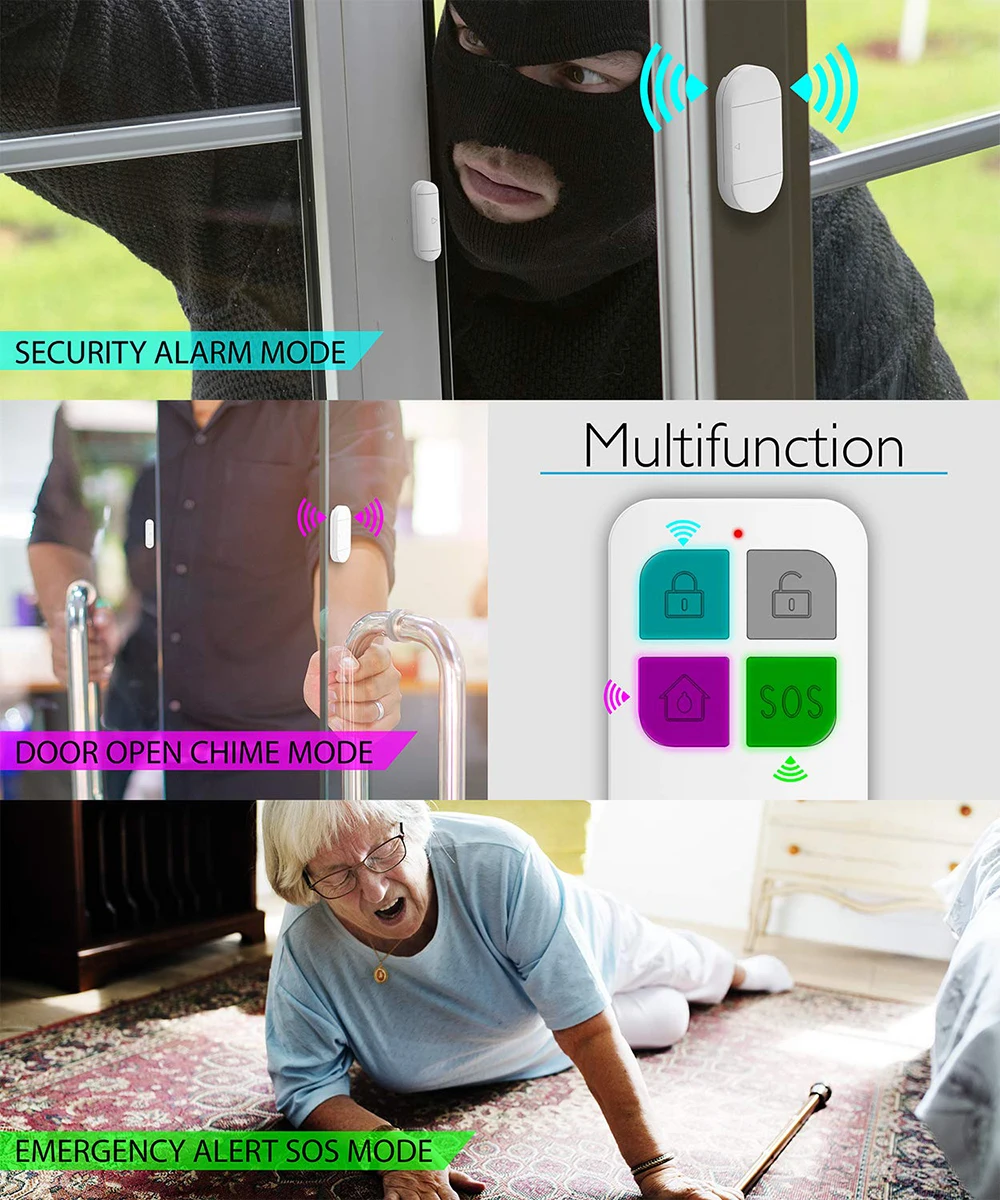 Wireless OEM Magnetic Security Alarm Window Door Open Sensor with Remote Control