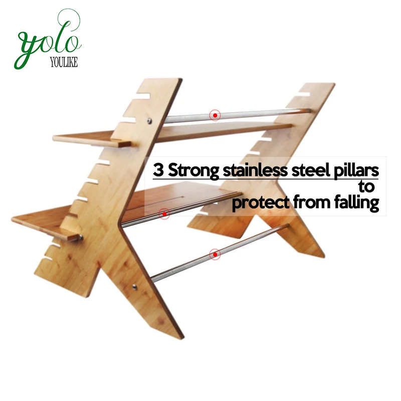 
Adjustable Bamboo Standing Desk Height Stand Up with Monitor Riser 