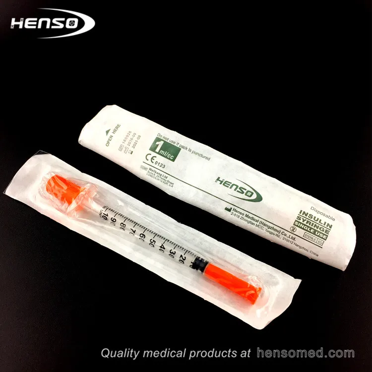 
Medical Orange Colored Insulin Syringe With Needle 