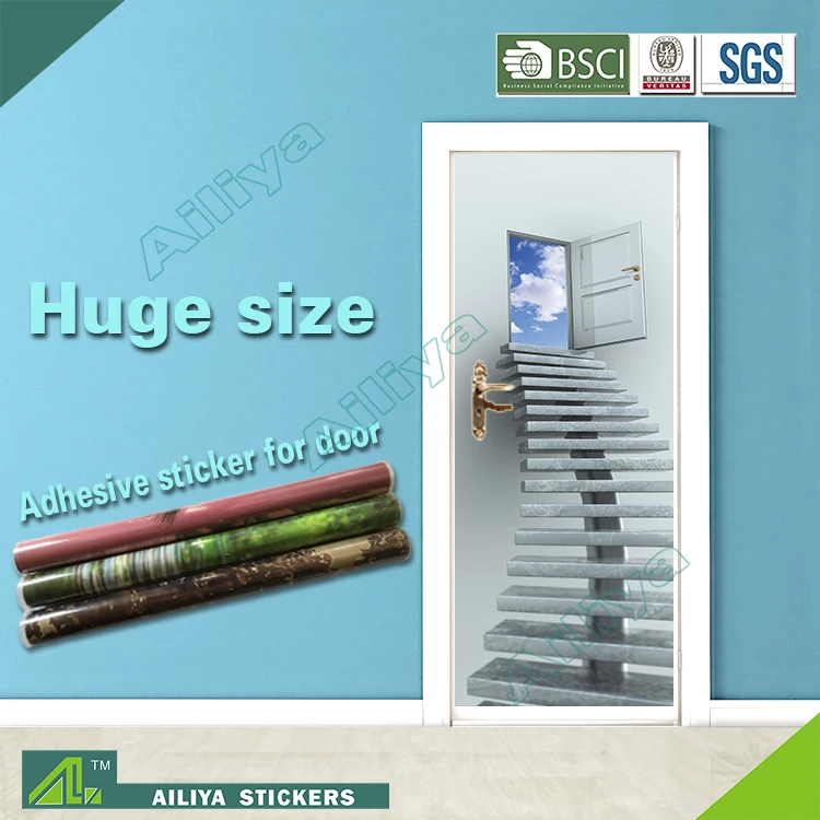 Customized Unique Cheap Waterproof Easy Peel Self Adhesive Decorative 3D Door Sticker