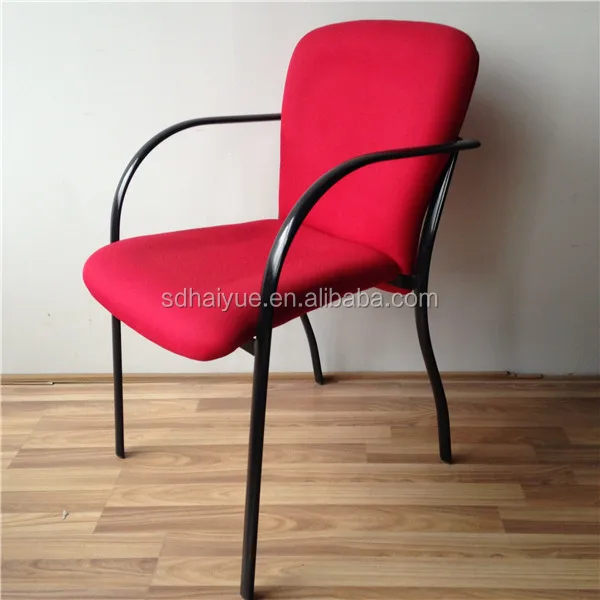 Steel Tube Frame Chair with Fabric Seat Upholstery RED Office Chair Conference Chairs