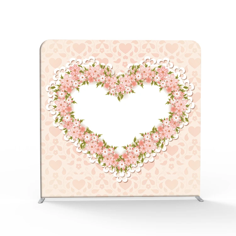 Portable aluminum tube tension fabric CMYK printing backdrop pillow case stand 8x8