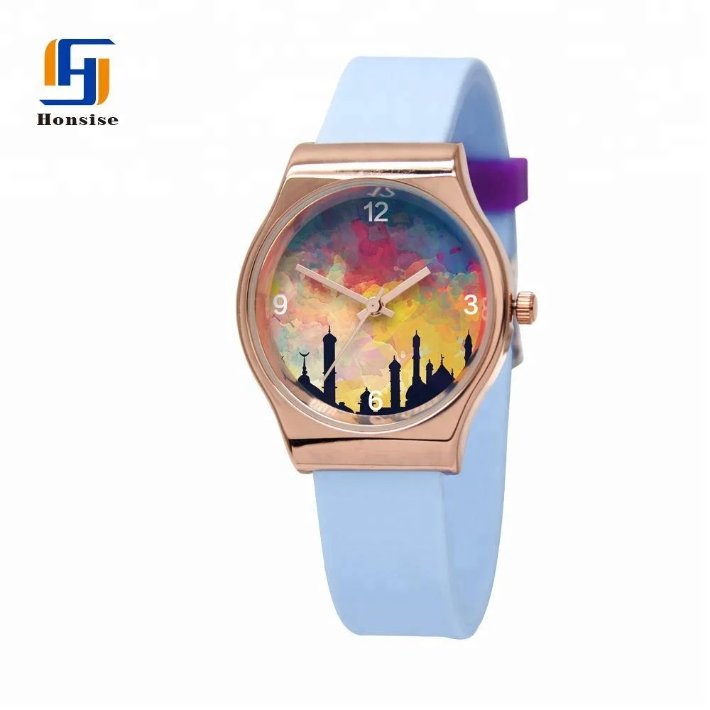 Hot Fashion Women Silicone Round Analog Quartz Wrist Watch
