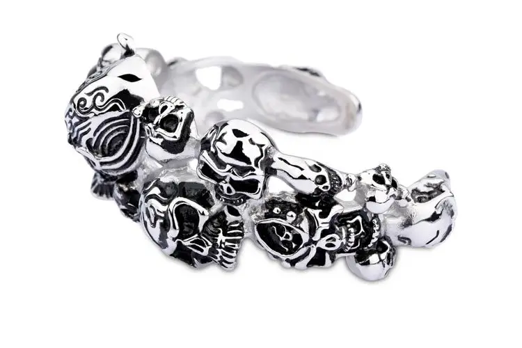 Azone statement jewelry stainless steel skull  cuff  bangle punk style bangle men