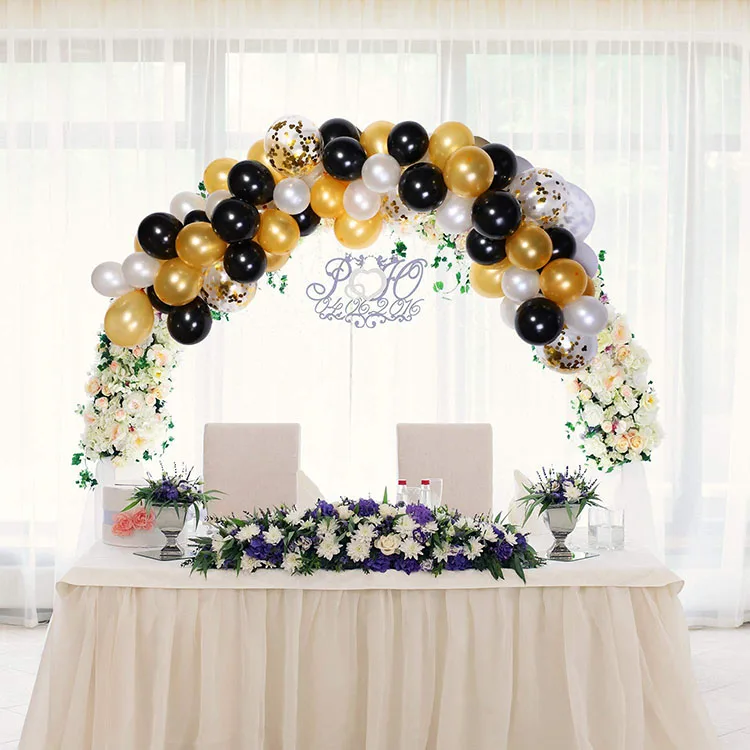Nicro Wholesale Wedding Decor 40 Piece Organic Marble Black Gold Balloon Garland Arch Kit Wedding Supplies