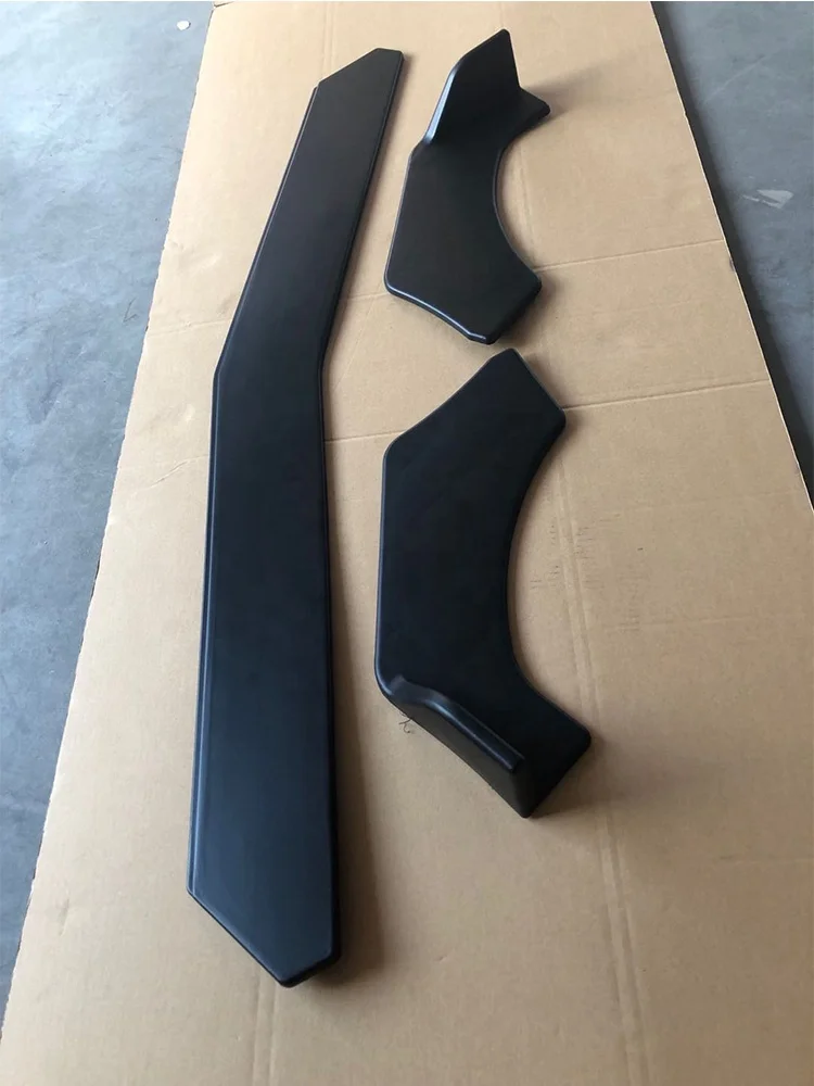 Universal Type Matte Black 3pcs Front Bumper Lip Spoiler Protection Cover Fit for All Cars