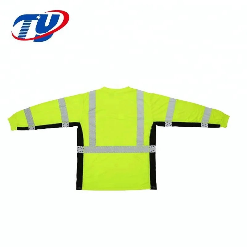 
100% Polyester Reflective Safety Work T-Shirt reversible vest with pockets For Men 