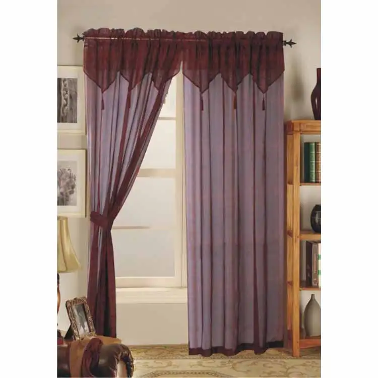 100% polyester fabric valance elegent cheap curtain