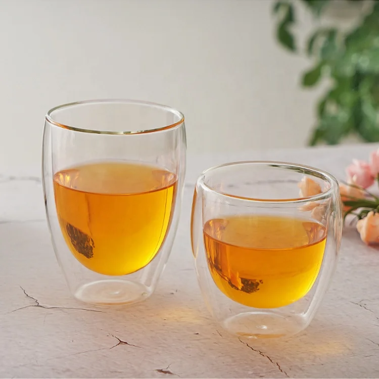 4oz 8 oz Thermal Insulated Drinking Glass Cup Double Wall Beverage Glasses and Tumblers