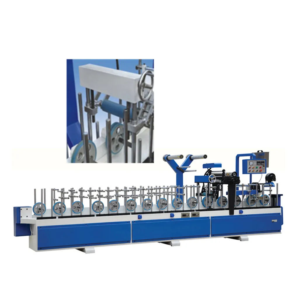 Aluminium Bathroom Doors Profile Cold Glue Wrapping Machine