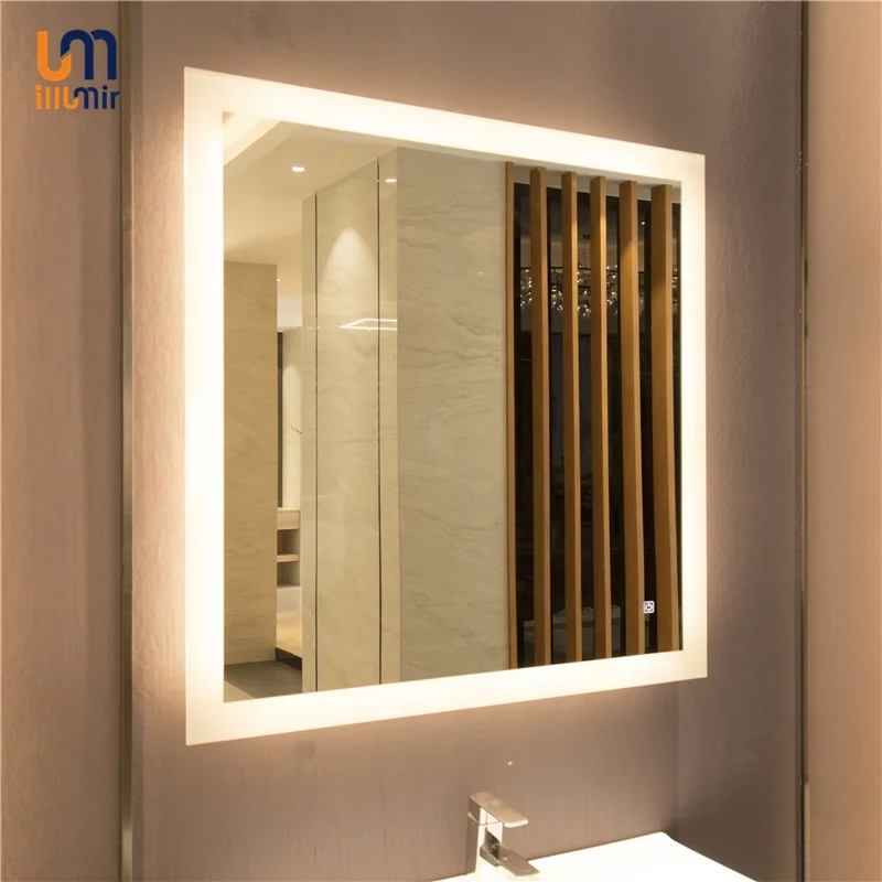 Hotel Decorative Big LED Wall Vanity Mirror With Lights