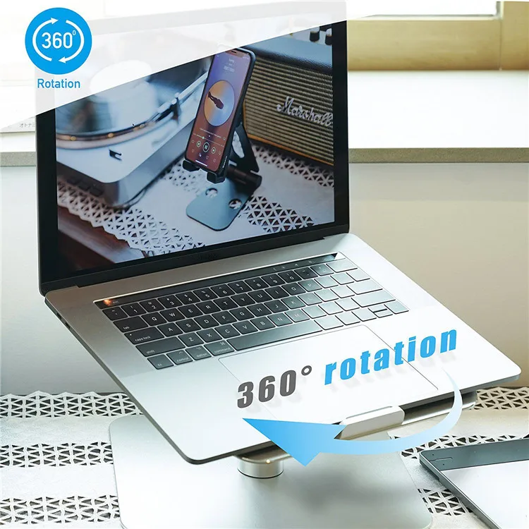 
360 degree rotating portable laptop stand aluminum 