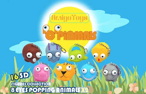 
OEM/ODM PVC Squeezable Eyes Popping Action Figure Toys Dinosaur Promotion Keychain promotional gift 