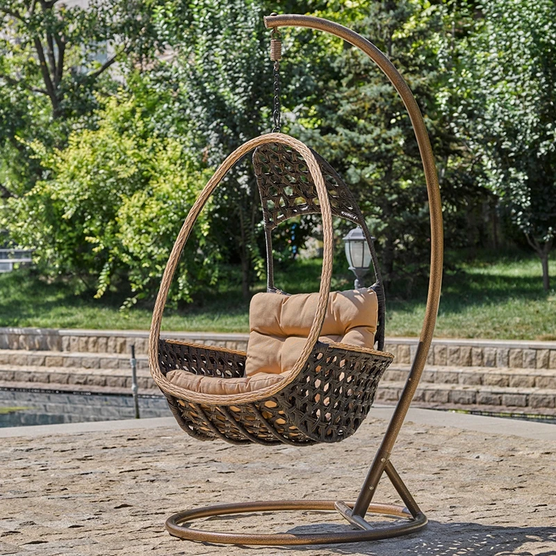 Wholesale Price China Manufacture Garden Wicker Hanging Egg Chair Suspended Hammock Bubble Rattan Patio Swing Chair