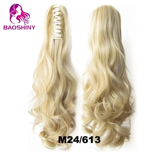 claw clip ponytail hair extensions synthetic hair ponytail 170grams color blonde
