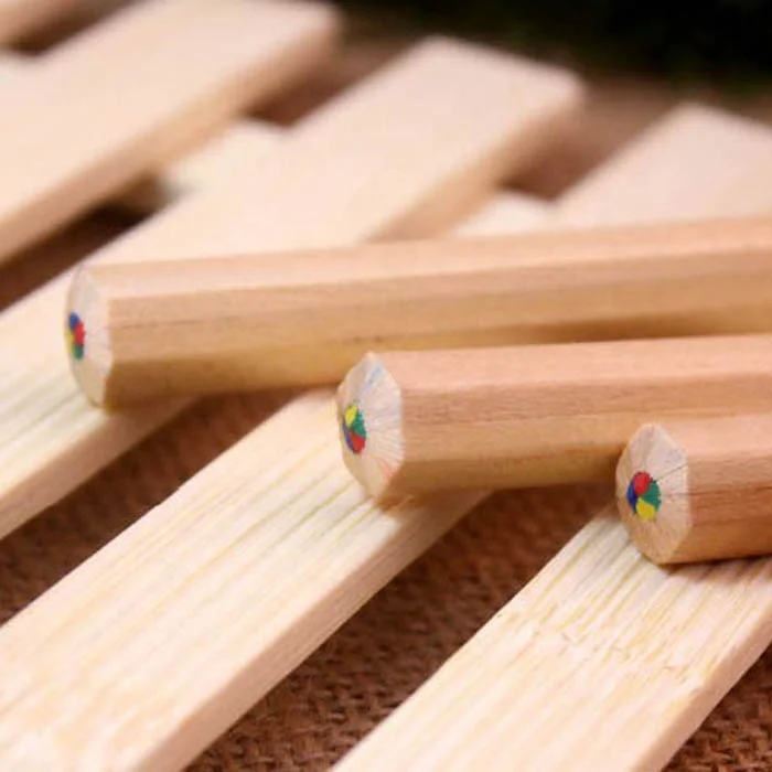 
Promotional Jumbo Natural Wood 4 in 1 Rainbow Color Pencil 