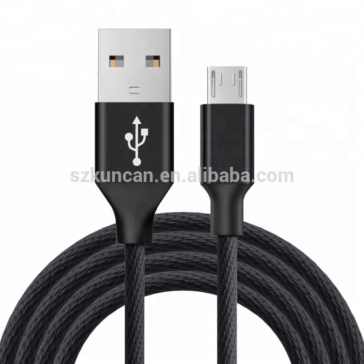 1M Nylon braided micro USB cable charger charging data sync for cell