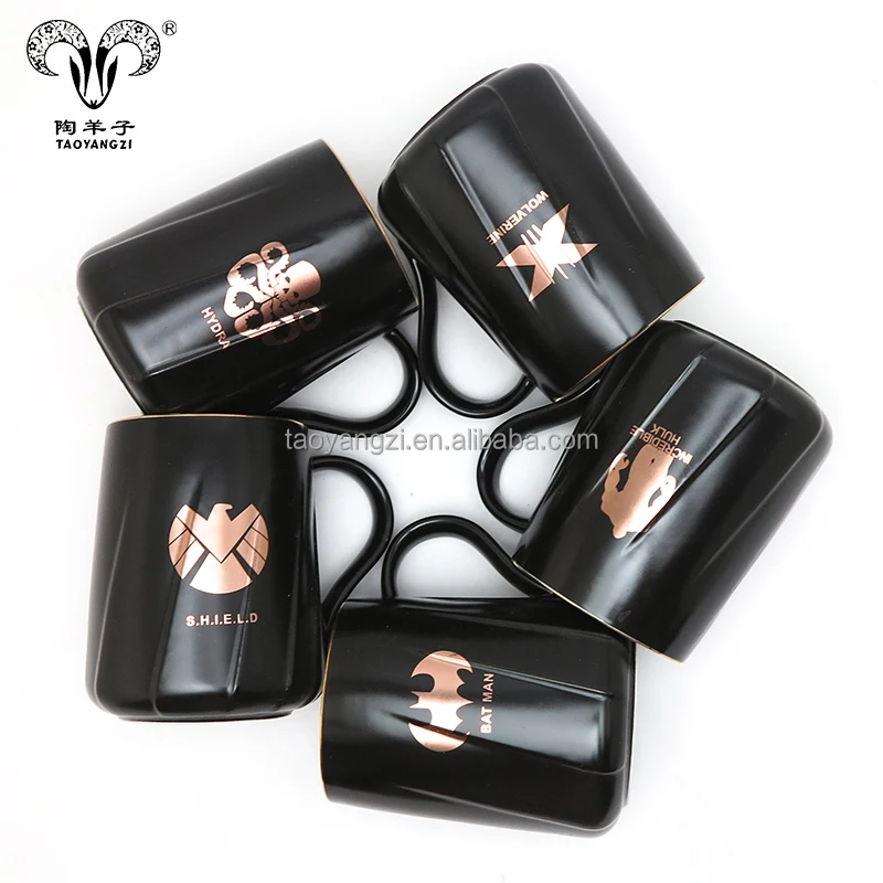 Promotional 12oz Ceramic Mugs with Superhero Logo Printed