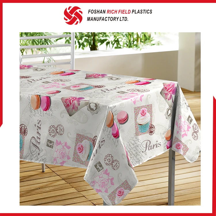 Different Types PVC printed Flannel christmas table cover vinyl tablecloth