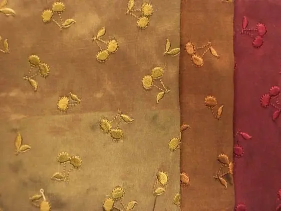 Printed leaf organza faux silk bedding decoration transparent curtain fabric