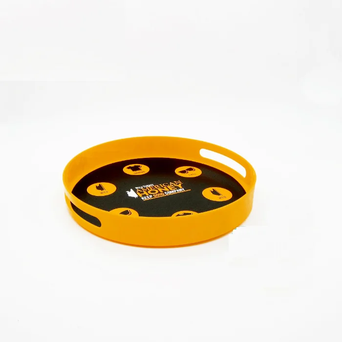 Wholesale Dia. 35cm round plastic  anti slip bar tray (35*5cm)