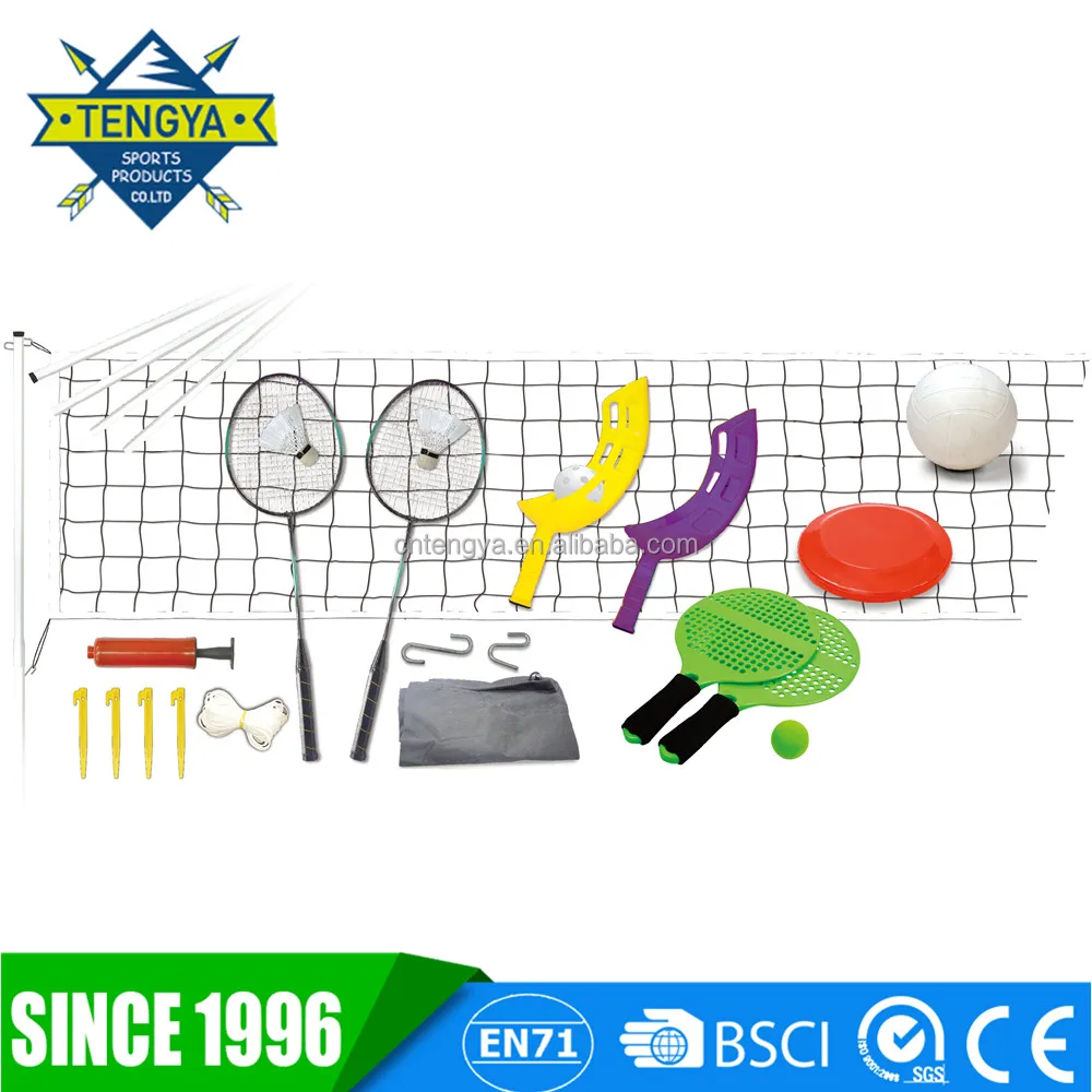 
Family Beach Game Set kids badminton volleyball tennis net kit 