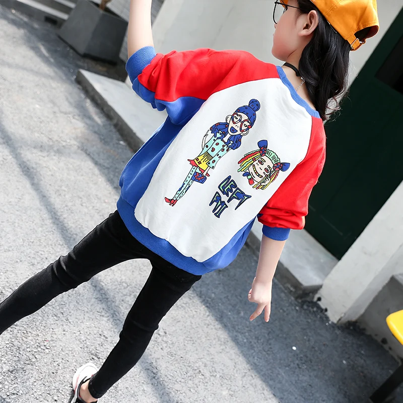 
Fashionable Girls Boutique Shirt Cartoon Printed Kids Spring Hoodies 