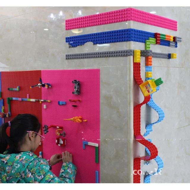 25*25cm 32*32 dots  stick on wall Flexible Silicon Baseplate  soft rubber baseplate brick toy building block