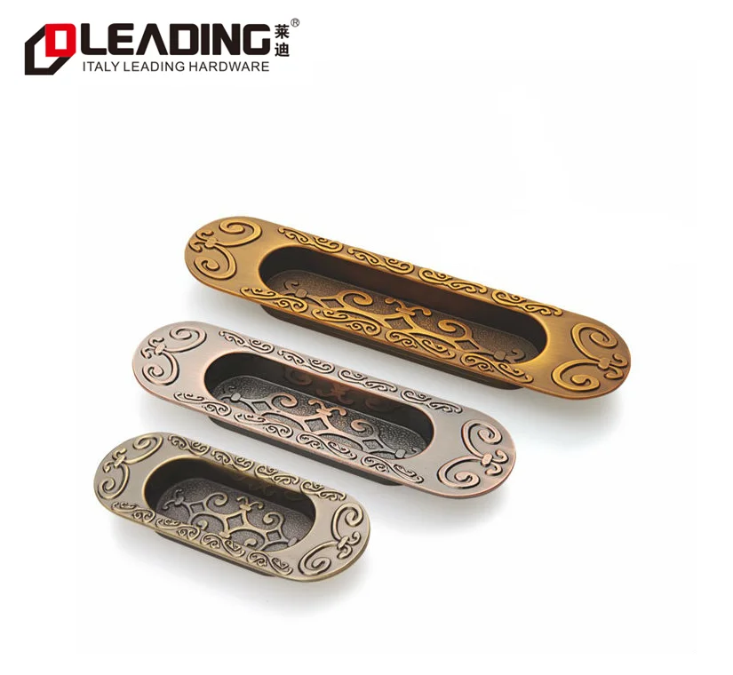 
R774 Vintage Antique Recessed Hidden Concealed Zinc Alloy Furniture Cabinet Drawer Handles Pulls 