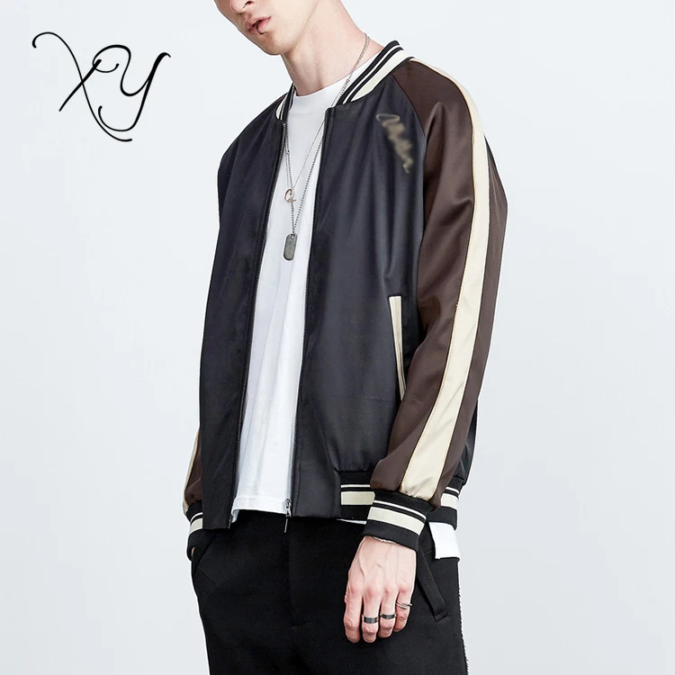 Бейсбол вышивка Мужчины куртка 2017 пользовательские varsity Satin Bomber Jacket