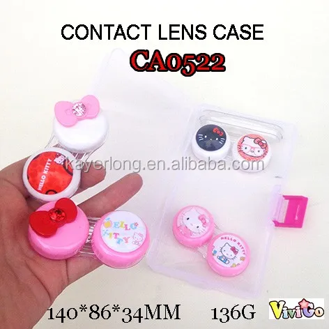 WHOLESALE  kt with butterfly deco PP box contact lens case with 4pcs lens holders CA0522