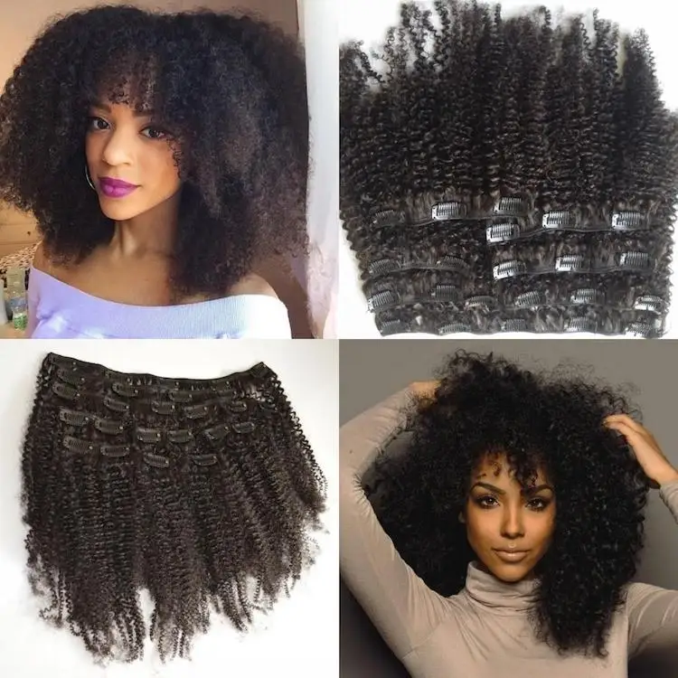 Kinky curly clip in hair extension from Youtube sexy afro curly hair extension