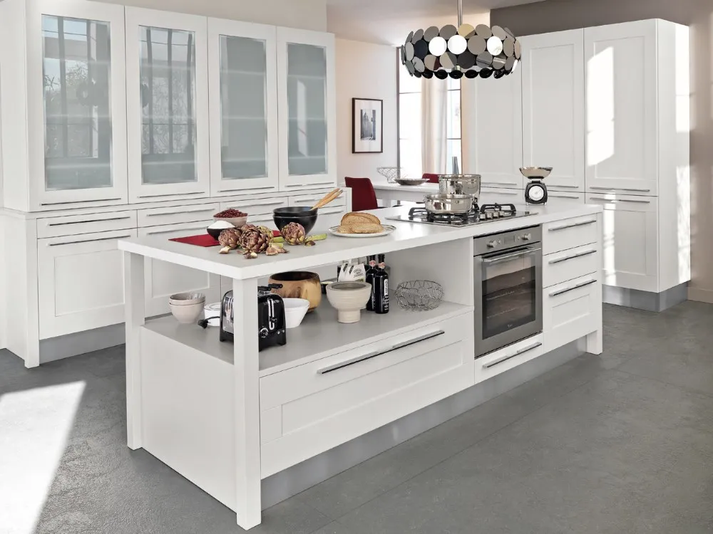 American Classic Design Custom Solid Wood White Shaker Style Modular Kitchen Cabinet