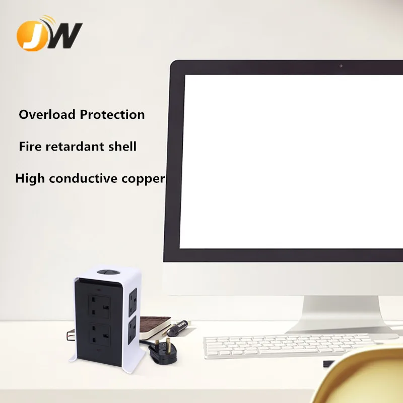 Вертикальная защита для интеллектуального зарядного устройства с 8 розетками и 4 USB-портами