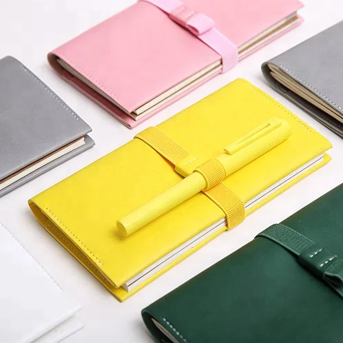 Bullet planner with elastic band and pen loop