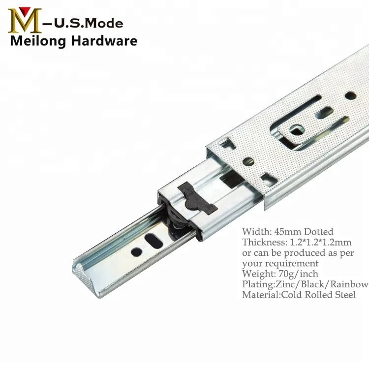 Full Extension Bearing Telescopic Drawer Slides/Furniture Hardware 3 Fold Full Extension Drawer Slides/Cabinet Drawer Rail