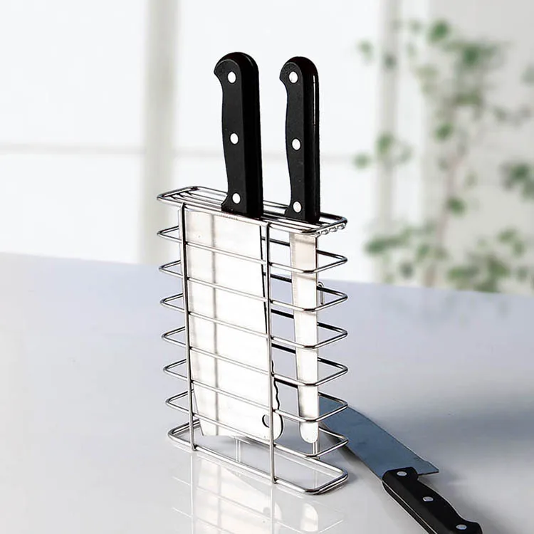 Kitchen Chopping Home Organizer Tool Stainless Steel Knife Block Holder Stainless Steel Knife Block Holder