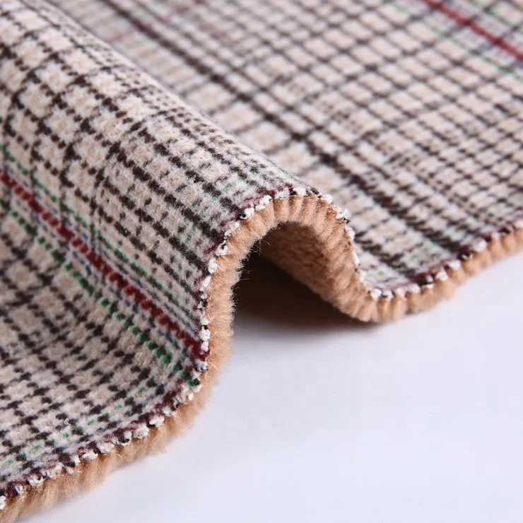  Клетчатая замшевая ткань с флисовой подкладкой для индийской одежды