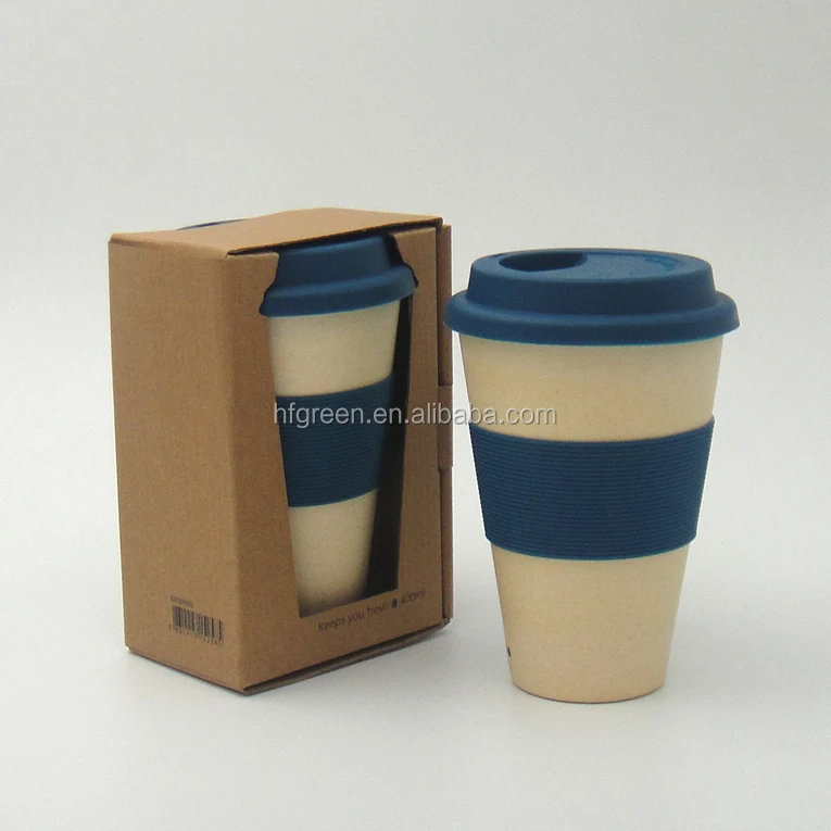 custom logo printing eco friendly Coffee Mug 400ml 450ml bamboo fiber coffee cup
