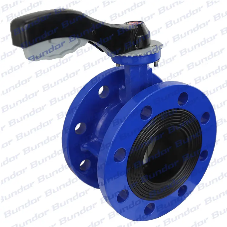Bundor PN16 Ductile Iron manufacturing cast iron dn200 flange type Butterfly Valve