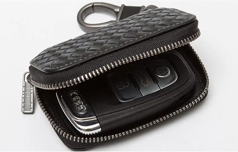 Latest woven design car key case holder for car key with car logo