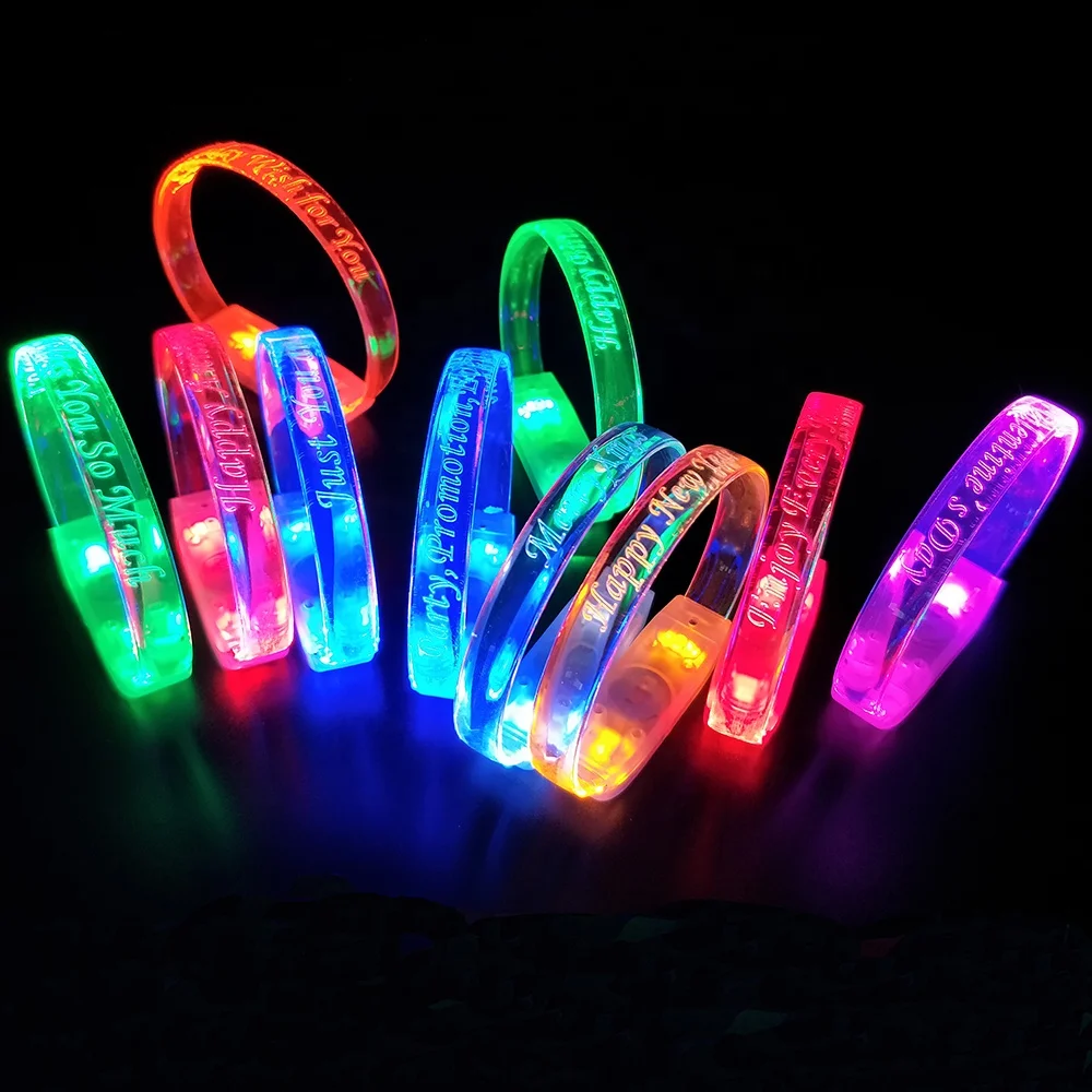 Glowing LED Wrist Band Lights LED Light Up Flashing Bracelet
