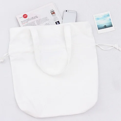 BSCI Certified Factory Drawstring Design Handbags Pure Color Shoulder Bag 100% Biodegradable Organic